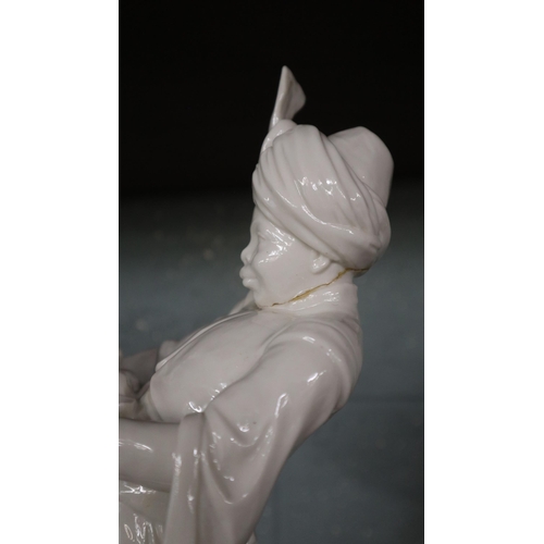 186 - 3 white porcelain figures A/F - Approx height of tallest 50cm