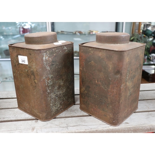 242 - 2 vintage tea canisters