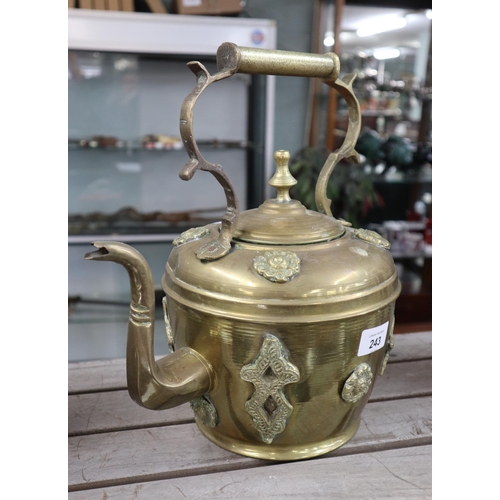 243 - Large brass kettle