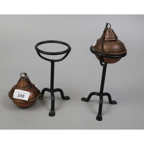 248 - Pair of Arts & Crafts oil burners