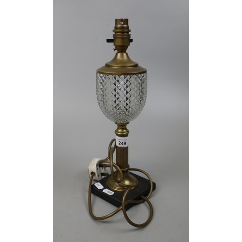 249 - Brass and glass lamp