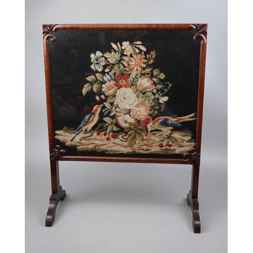 258 - Embroidered fire screen