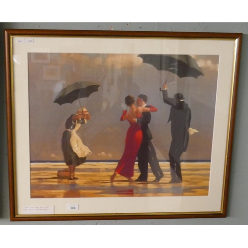 306 - Framed print - The Singing Butler - by Jack Vetriano - Approx image size 74cm x 62cm