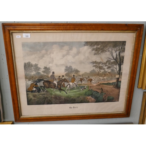 308 - Large Victorian hunting print