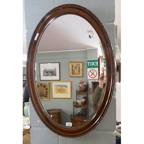 356 - Oval beveled glass mirror