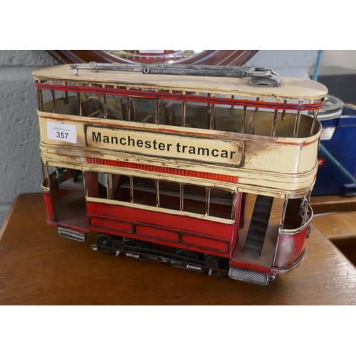 357 - Manchester Tram tin plate model