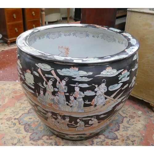 417 - Very large Oriental fish bowl as featured on Antiques Road Show May 30th 2002 - Approx height: 69cm,... 