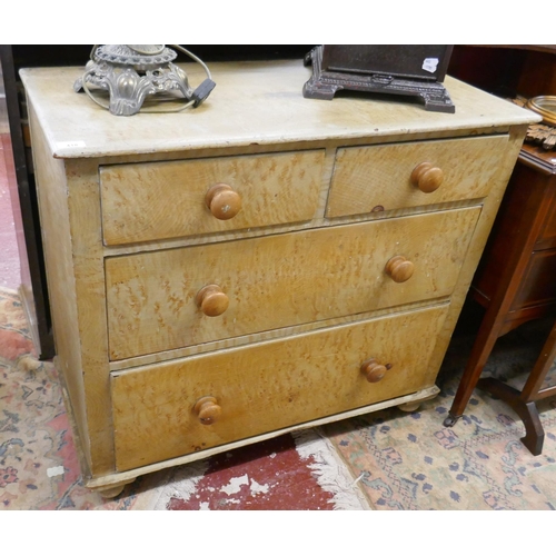 418 - Antique pine chest of 2 over 2 drawers - Approx W: 91cm D: 44cm H: 83cm