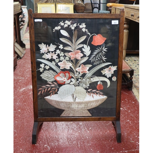 425 - Silk embroidered fire screen