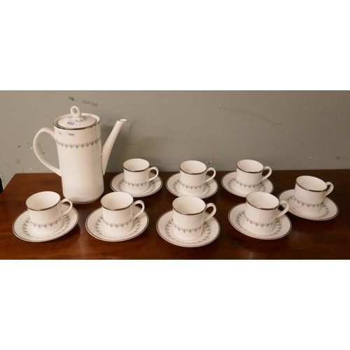 453 - Royal Worcester Silver Frost coffee set