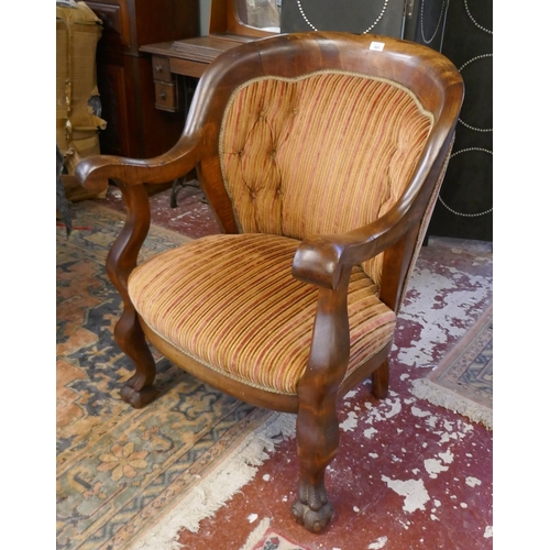 469 - Interesting upholstered thrown chair