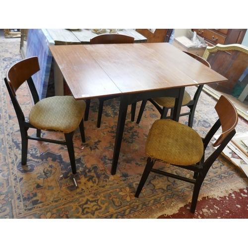 481 - Teak table & 4 chairs - Approx L: 112cm W: 82cm H: 74cm