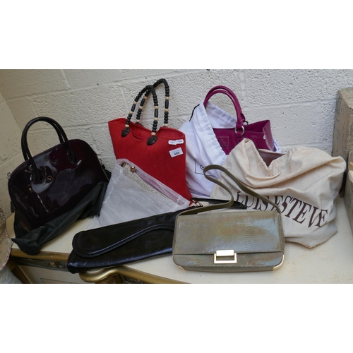 488 - Collection of designer handbags to include Luis Esteve Russell Bromley and Lulu Guinness