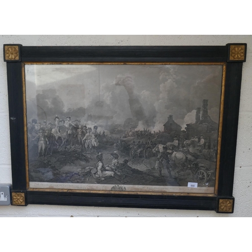 500 - Battle scene engraving 'The Grand Attack on Valenciennes' - Approx 92cm x 67cm