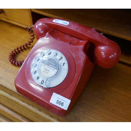 506 - Red rotary telephone