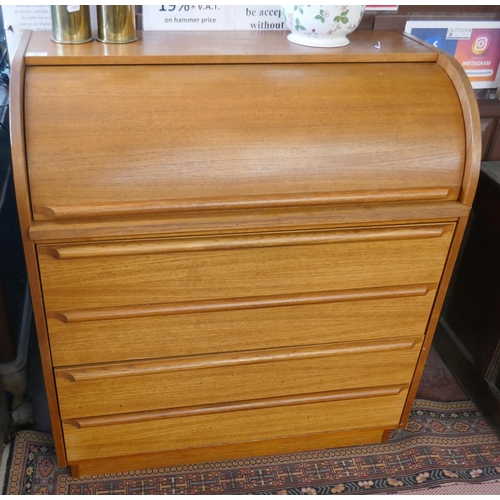 507 - Teak bureau - Approx W: 90cm D: 48cm H: 100cm