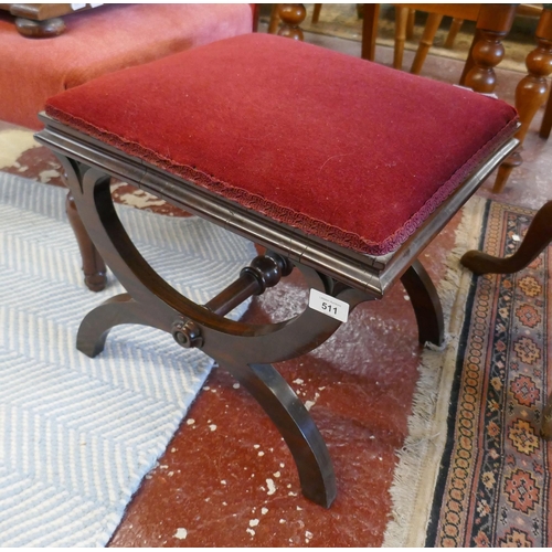 511 - Regency style rosewood x-stool