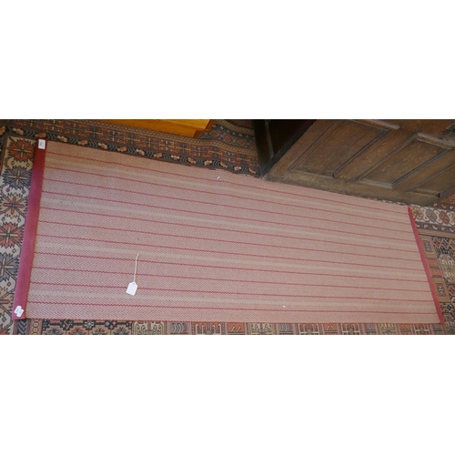 532 - Striped red runner - Approx size 197cm x 68cm