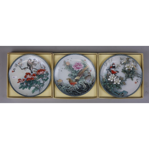 128 - Chinese plate set 'Oriental Birds' and Limoges porcelain plate set 'French Scenes'