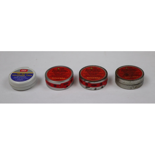 164 - 4 tins of percussion caps