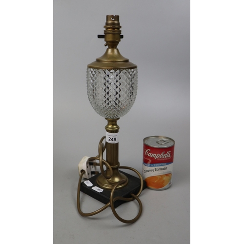 249 - Brass and glass lamp