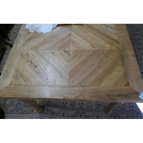353 - Parquetry top oak dining table - Approx L: 180cm W: 84cm H: 73cm
