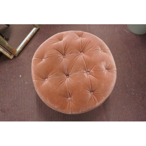 389 - Antique ebonised footstool on casters 