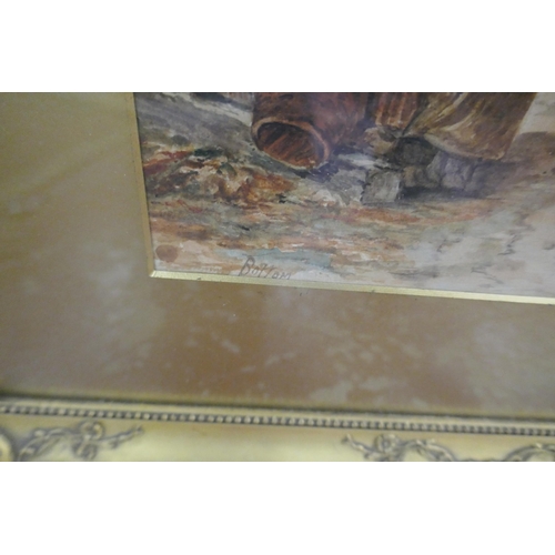 415 - Pair of watercolours in ornate gilt frame - Ships at sea