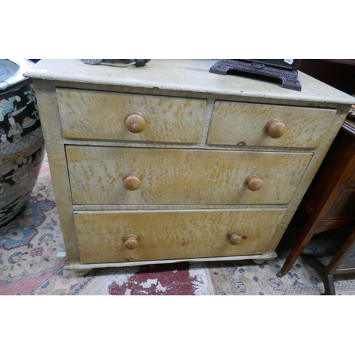 418 - Antique pine chest of 2 over 2 drawers - Approx W: 91cm D: 44cm H: 83cm