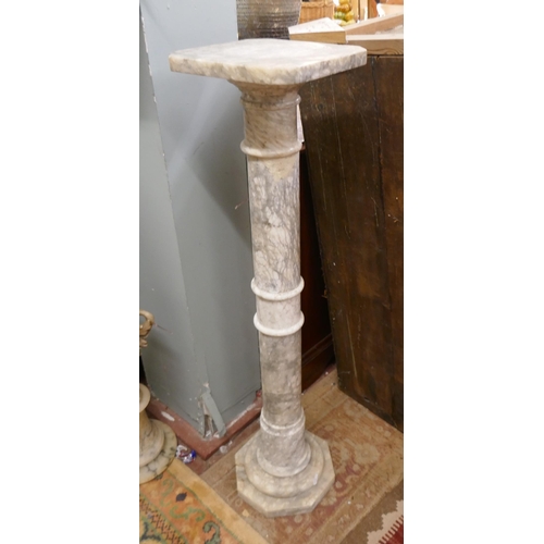 431 - Large marble torchiere together with 2 marble urns - 1 A/F