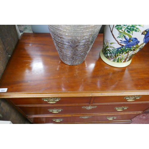 435 - Antique mahogany chest 2 over 2 drawers - Approx W: 105cm D: 56cm H: 78cm