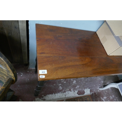 452 - Wood and metal hall table - Approx W: 120cm D: 40cm H: 80cm