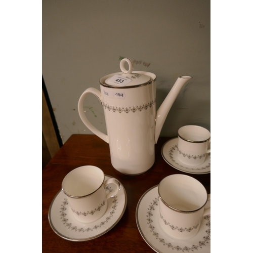 453 - Royal Worcester Silver Frost coffee set