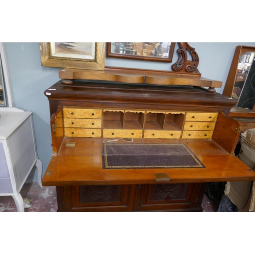 459 - Large mahogany cabinet with secretaire drawer