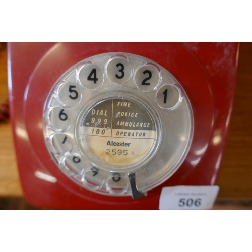 506 - Red rotary telephone
