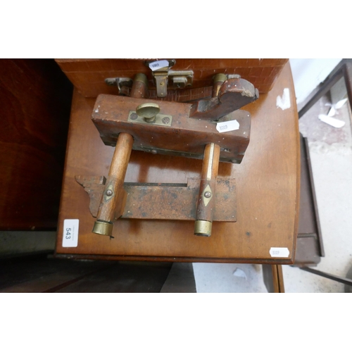 543 - Collection of mostly wooden items to include metamorphic child's chair, Bagatelle board, wood plane ... 