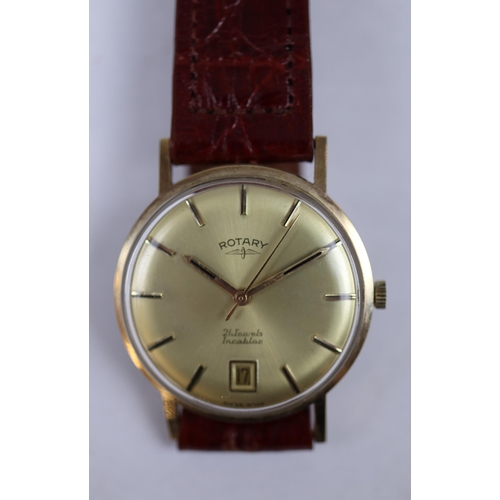 89 - Rotary 9ct gold wind up watch