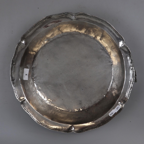 9 - Large solid silver Peruvian serving dish - Tested at 950 - Approx weight 1765g