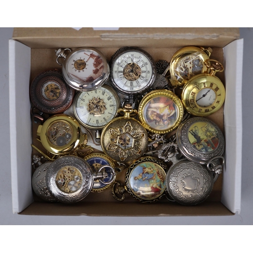 105 - Collection of decorative pocket watches