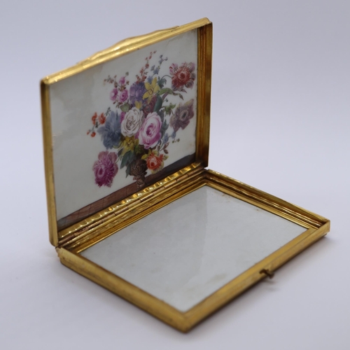 115 - Antique hand painted porcelain and gilt cigarette box