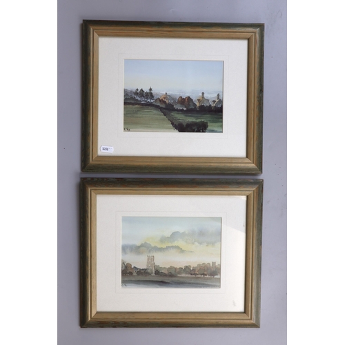 125 - Pair of watercolour prints by King Charles' III - Approx image size 19cm x 14cm