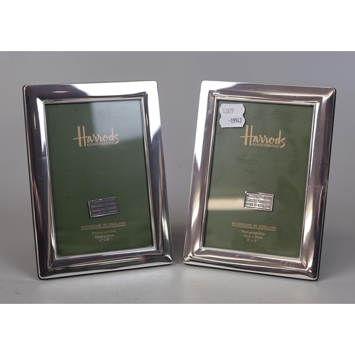 150 - Pair of hallmarked silver Harrods photo frames