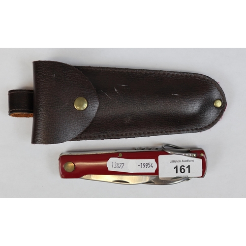 161 - Swiss Army knife in leather sheath