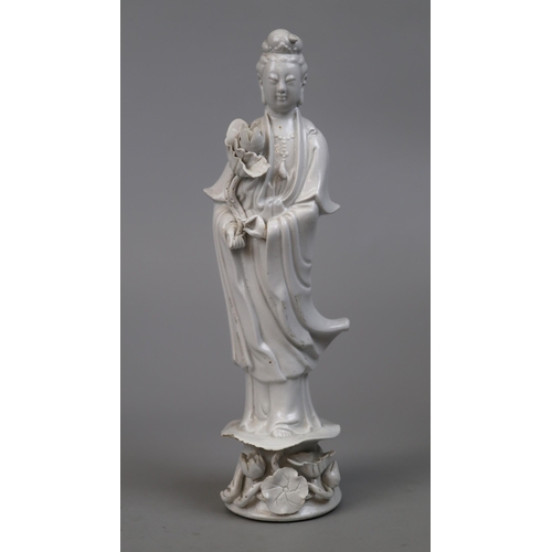 173 - An early 20th century Chinese Blanc De Chine figure of Guan Yin - Approx height: 27cm