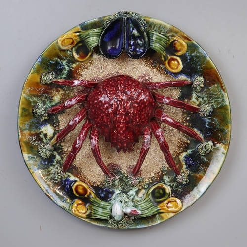 175 - Majolica ware crab plate