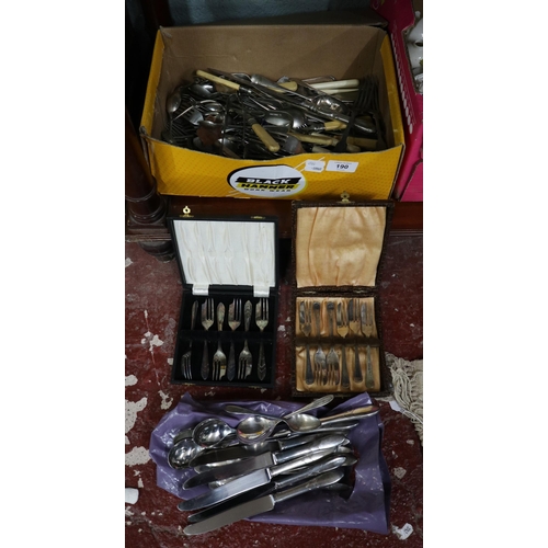 190 - Collection of flatware to include silverplate