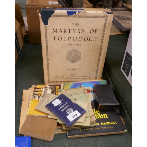 242 - Collection of ephemera to include battle of Britain postcards etc