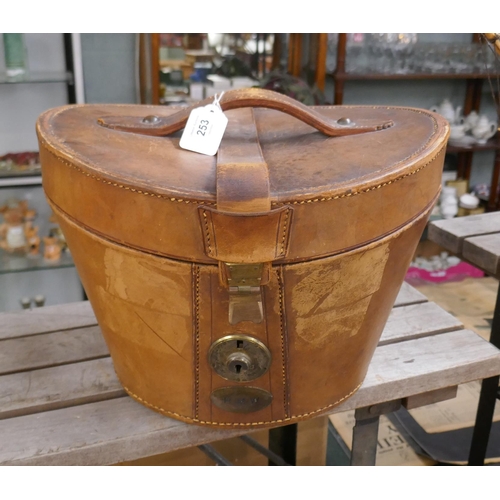 253 - Leather hat box