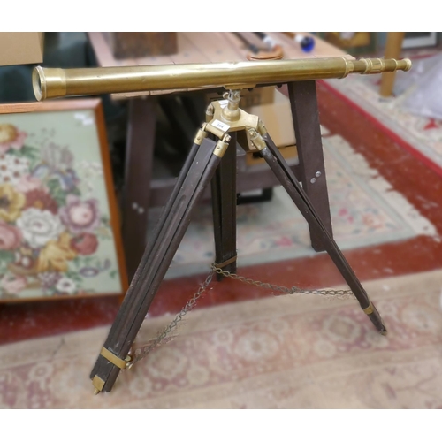 264 - Brass telescope on tripod