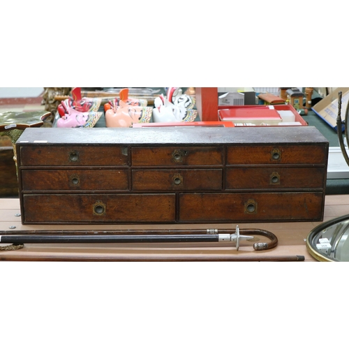 265 - Georgian spice drawers - Approx L: 92cm D: 19cm H: 26cm